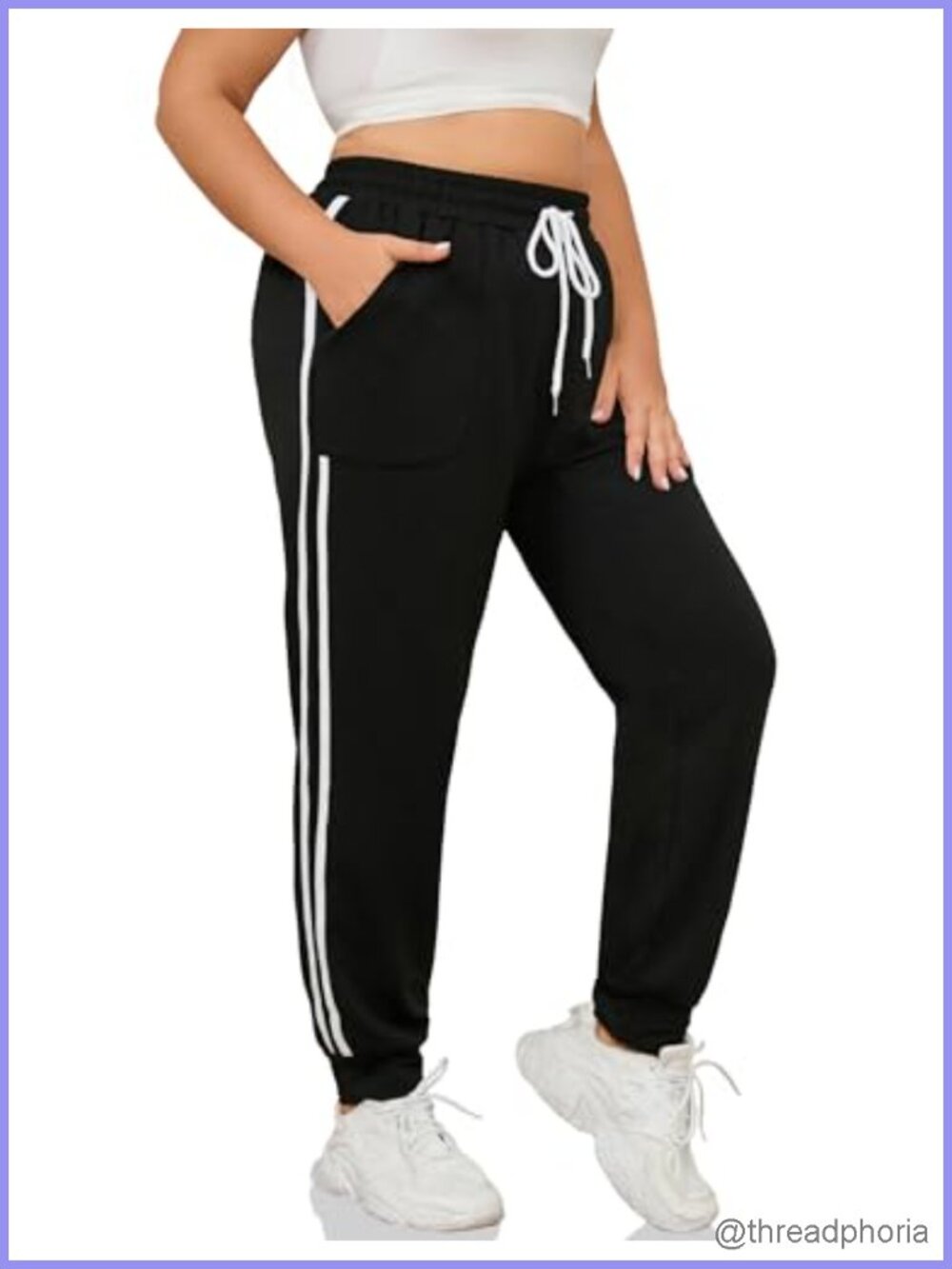 Plus Size Joggers Women Athletic Sweatpants Drawstring Pockets